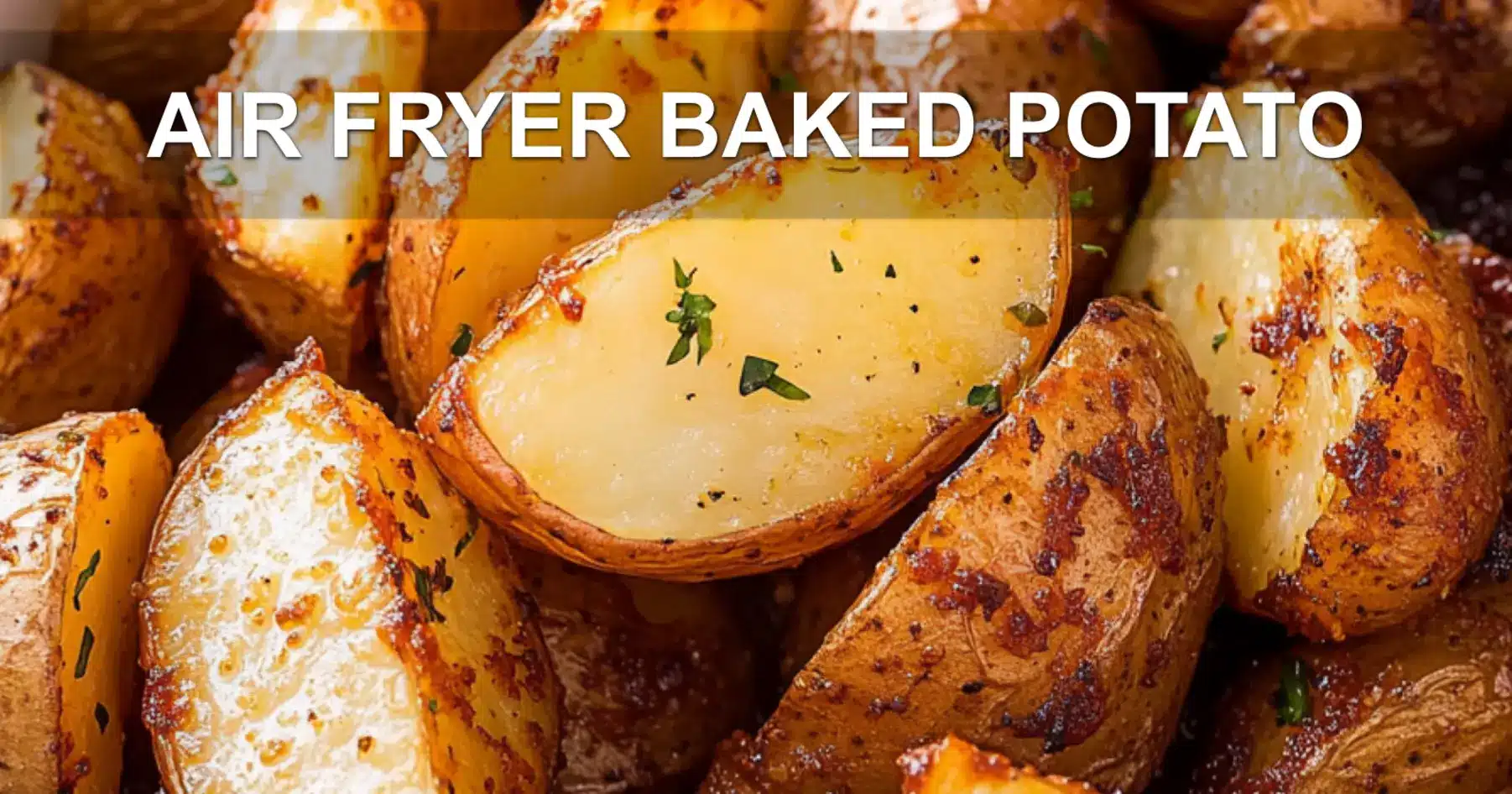 AIR FRYER BAKED POTATO centered hero view, clean and uncluttered