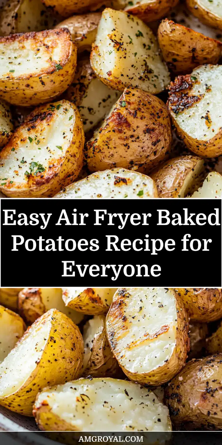 Pin for later: Crispy Air Fryer Baked Potatoes with golden skin and fluffy interior