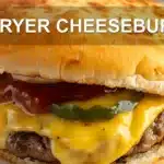 AIR FRYER CHEESEBURGER centered hero view, clean and uncluttered