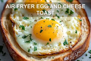 Air Fryer Egg and Cheese Toast: Quick Delicious Recipe AIR FRYER EGG AND CHEESE TOAST centered hero view, clean and uncluttered