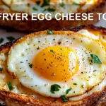 AIR FRYER EGG CHEESE TOAST centered hero view, clean and uncluttered