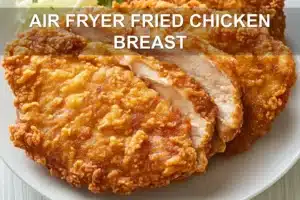 AIR FRYER FRIED CHICKEN BREAST centered hero view, clean and uncluttered
