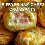 AIR FRYER HAM CHEESE CROISSANTS centered hero view, clean and uncluttered