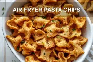 AIR FRYER PASTA CHIPS centered hero view, clean and uncluttered