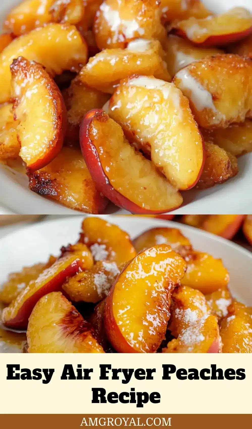AIR FRYER PEACHES centered hero view, clean and uncluttered_pin