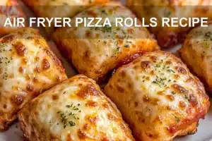 Air Fryer Pizza Rolls Recipe: Quick Delicious Snack AIR FRYER PIZZA ROLLS RECIPE centered hero view, clean and uncluttered