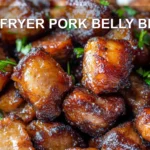 AIR FRYER PORK BELLY BITES centered hero view, clean and uncluttered