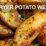 AIR FRYER POTATO WEDGES centered hero view, clean and uncluttered