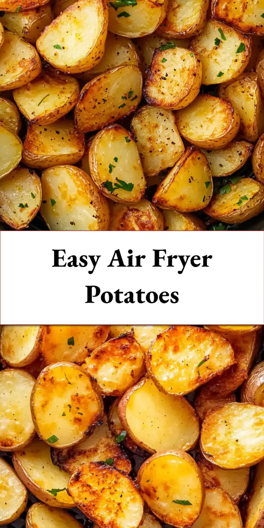AIR FRYER POTATOES centered hero view, clean and uncluttered_pin