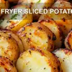AIR FRYER SLICED POTATOES centered hero view, clean and uncluttered