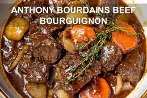 ANTHONY BOURDAINS BEEF BOURGUIGNON centered hero view, clean and uncluttered