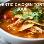 AUTHENTIC CHICKEN TORTILLA SOUP centered hero view, clean and uncluttered