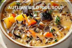 Autumn Wild Rice Soup: A Delicious Comfort Feast AUTUMN WILD RICE SOUP centered hero view, clean and uncluttered