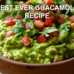 BEST EVER GUACAMOLE RECIPE centered hero view, clean and uncluttered
