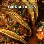 BIRRIA TACOS centered hero view, clean and uncluttered
