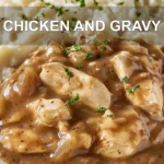 CHICKEN AND GRAVY centered hero view, clean and uncluttered