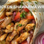 CHICKEN SHAWARMA WRAP centered hero view, clean and uncluttered