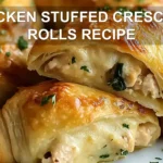 CHICKEN STUFFED CRESCENT ROLLS RECIPE centered hero view, clean and uncluttered