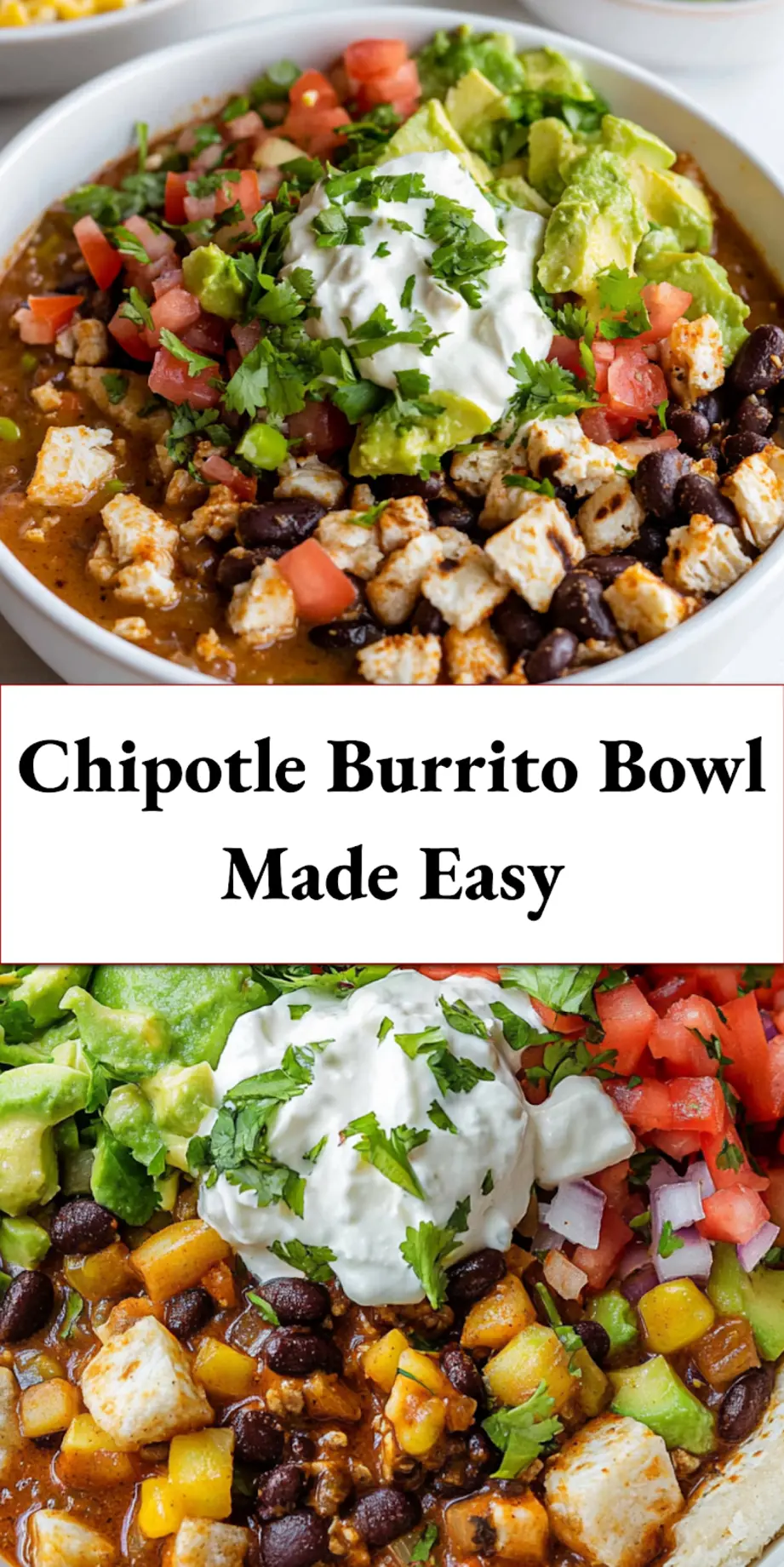 Pinterest-friendly image of a vibrant Chipotle Burrito Bowl, perfect for sharing