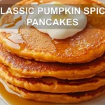 CLASSIC PUMPKIN SPICE PANCAKES centered hero view, clean and uncluttered