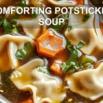 COMFORTING POTSTICKER SOUP centered hero view, clean and uncluttered