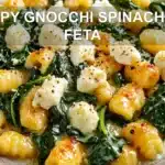 CRISPY GNOCCHI SPINACH AND FETA centered hero view, clean and uncluttered