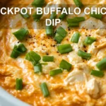 CROCKPOT BUFFALO CHICKEN DIP centered hero view, clean and uncluttered