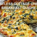 CRUSTLESS COTTAGE CHEESE BREAKFAST QUICHE centered hero view, clean and uncluttered