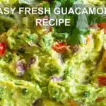 EASY FRESH GUACAMOLE RECIPE centered hero view, clean and uncluttered