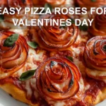 EASY PIZZA ROSES FOR VALENTINES DAY centered hero view, clean and uncluttered