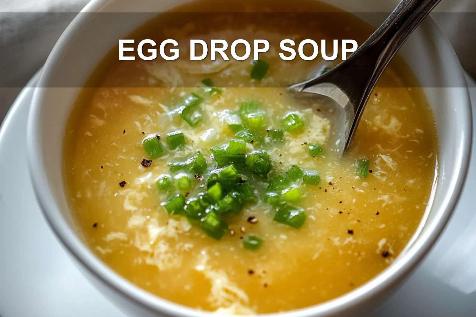 EGG DROP SOUP centered hero view, clean and uncluttered