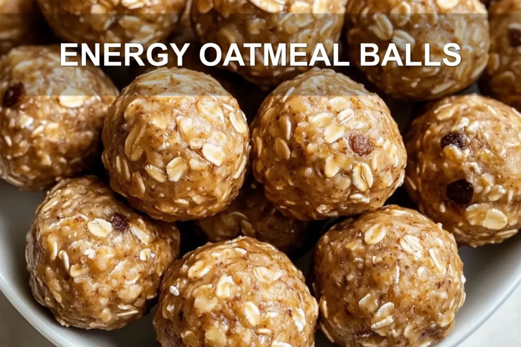 ENERGY OATMEAL BALLS centered hero view, clean and uncluttered
