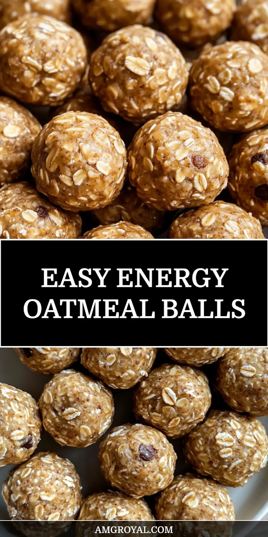 Energy Oatmeal Balls: Quick Delicious Healthy Treat 6 Close-up of freshly rolled Energy Oatmeal Balls on a plate, highlighting their texture and appealing appearance for a Pinterest pin.