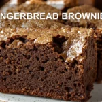 GINGERBREAD BROWNIES centered hero view, clean and uncluttered