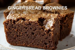 Gingerbread Brownies: Cozy Holiday Recipe You Need GINGERBREAD BROWNIES centered hero view, clean and uncluttered