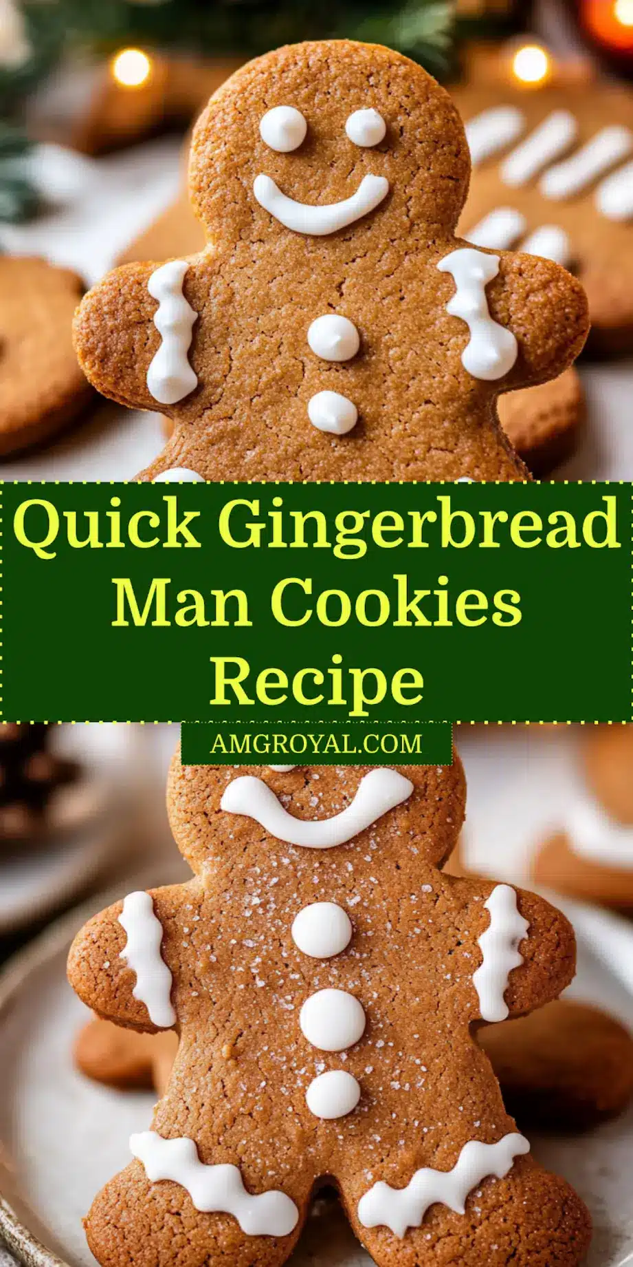 A beautifully decorated gingerbread man cookie, ready for a holiday celebration