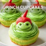 GRINCH CUPCAKES centered hero view, clean and uncluttered