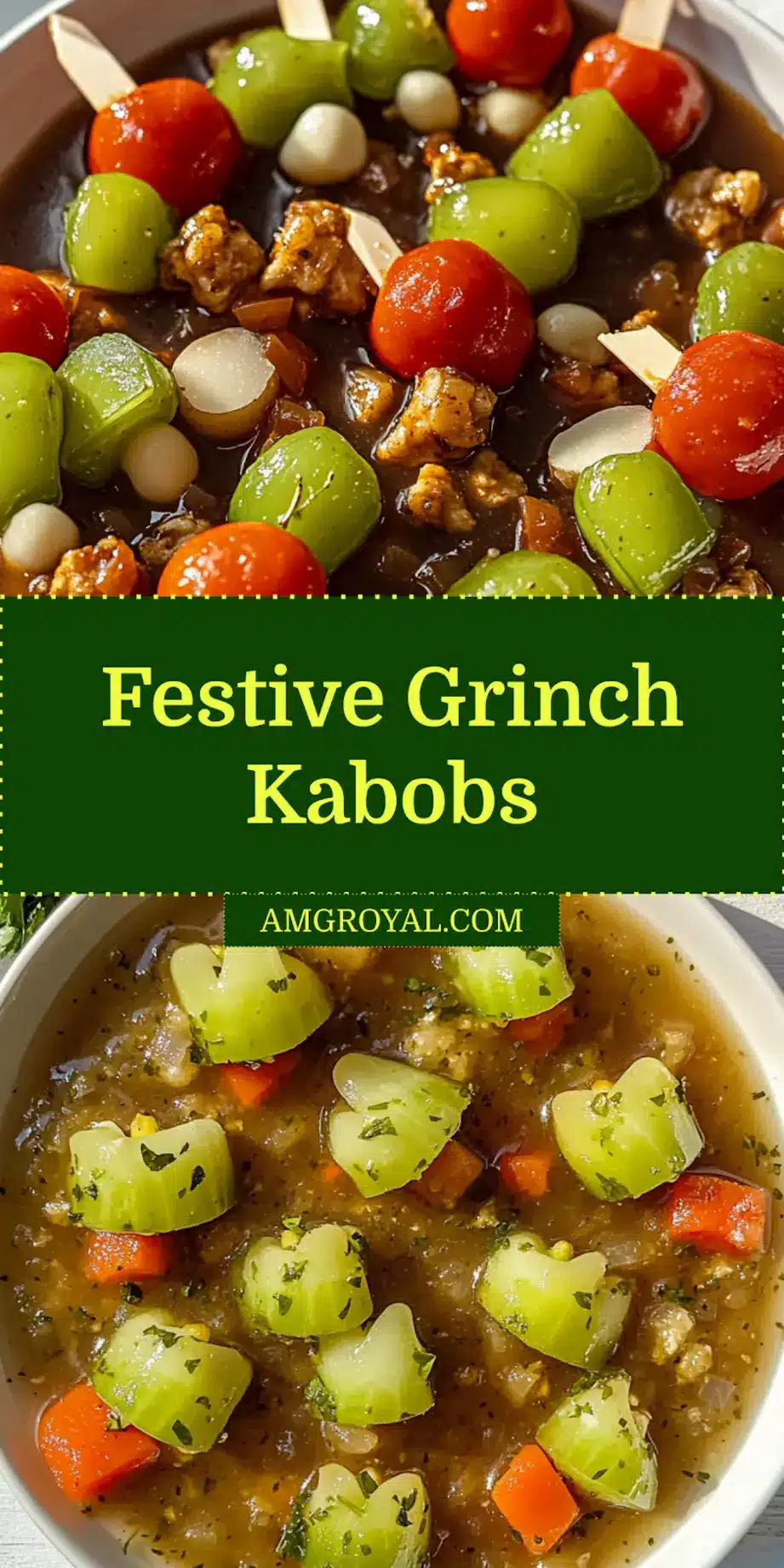 Grinch Kabobs for a Vibrant Christmas Celebration 7 Platter of festive Grinch Kabobs ready for serving