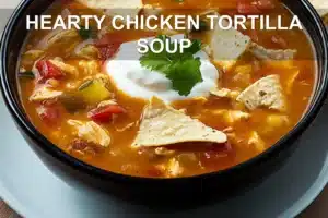 Hearty Chicken Tortilla Soup 5 Ways To Enjoy Now HEARTY CHICKEN TORTILLA SOUP centered hero view, clean and uncluttered