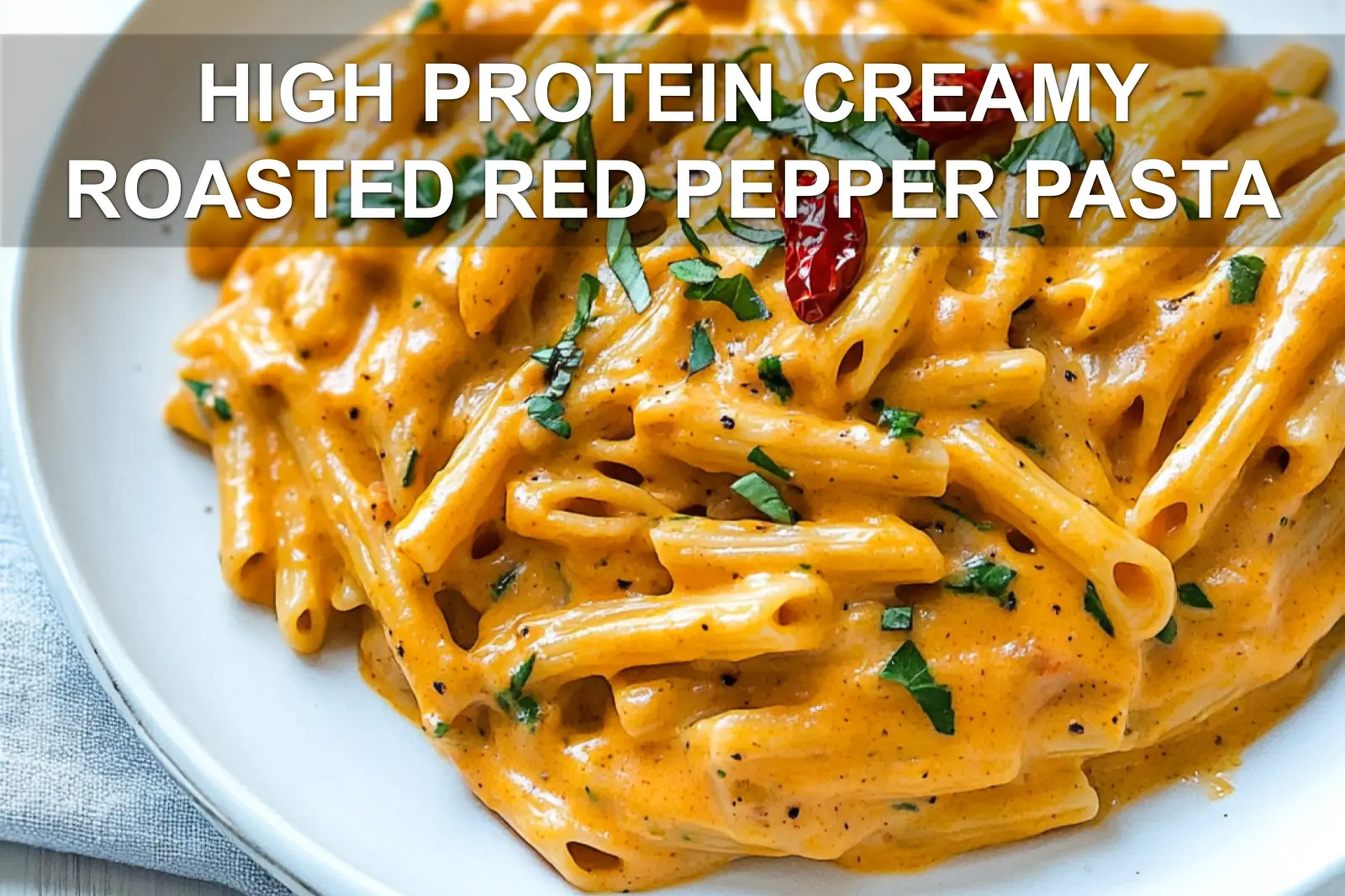 High-Protein Creamy Roasted Pepper Pasta: Easy Delicious Recipe