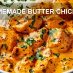 HOMEMADE BUTTER CHICKEN centered hero view, clean and uncluttered