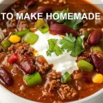HOW TO MAKE HOMEMADE CHILI centered hero view, clean and uncluttered