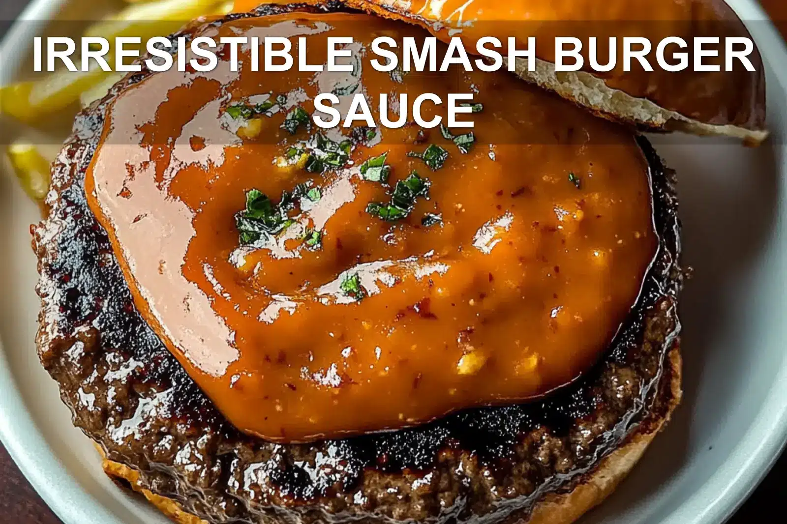 IRRESISTIBLE SMASH BURGER SAUCE centered hero view, clean and uncluttered