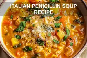 ITALIAN PENICILLIN SOUP RECIPE centered hero view, clean and uncluttered