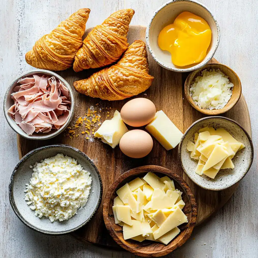 AIR FRYER HAM CHEESE CROISSANTS centered hero view, clean and uncluttered