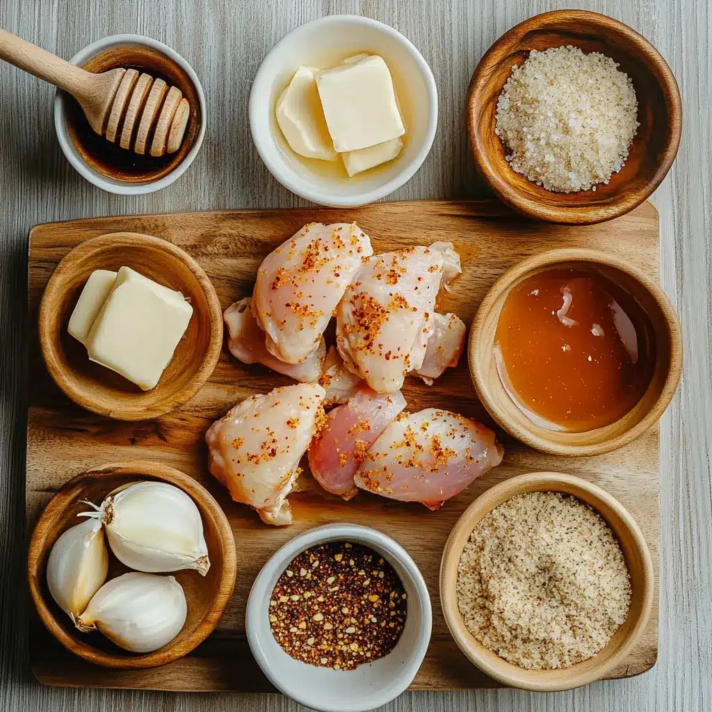 Air Fryer Honey Butter Garlic Chicken, centered hero view, clean and uncluttered
