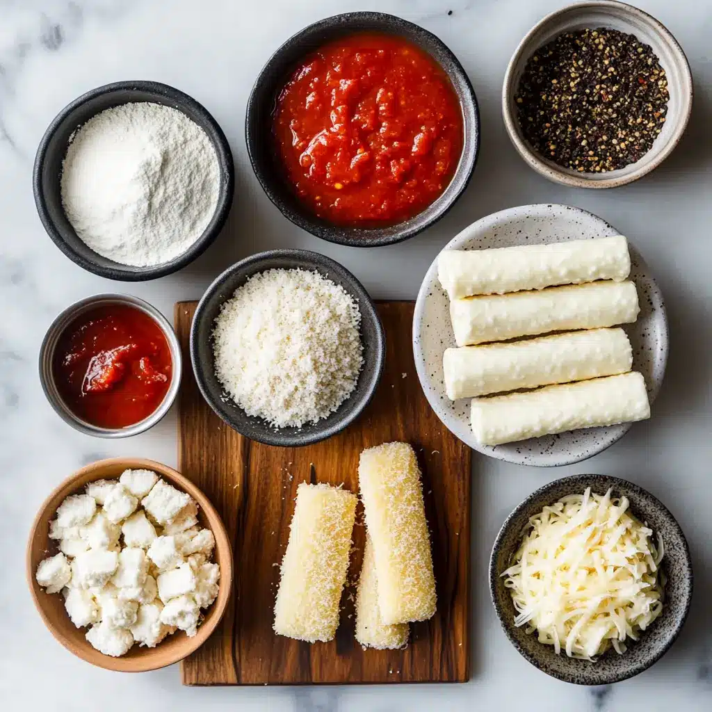 Air Fryer Mozzarella Sticks Quick and Irresistible Recipe 6 Golden brown air fryer mozzarella sticks arranged on a plate with marinara dipping sauce