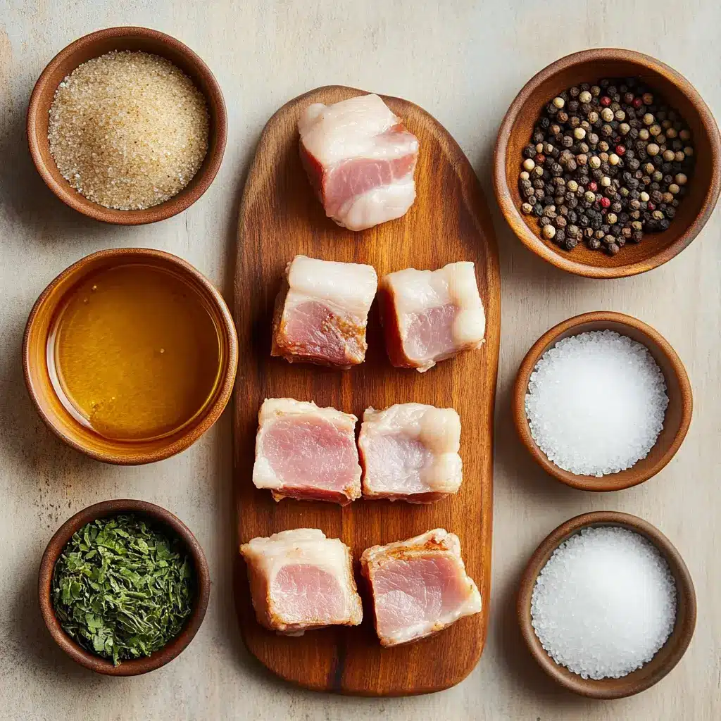 AIR FRYER PORK BELLY BITES centered hero view, clean and uncluttered