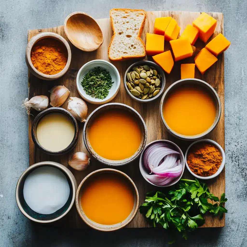 Autumn Spiced Roasted Pumpkin Soup with fresh ingredients