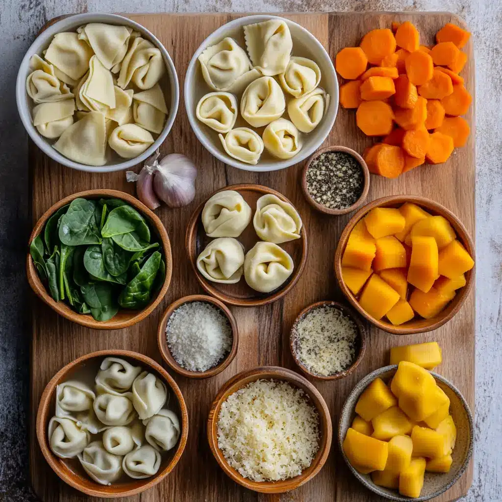 Autumn Tortellini Soup with Sausage: Cozy Delicious Recipe 5 AUTUMN TORTELLINI SOUP WITH SAUSAGE centered hero view, clean and uncluttered